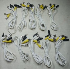 UNIVERSAL SECURITY CAMERA AUDIO VIDEO POWER CCTV BNC 4 WHITE CABLES LOT OF 10