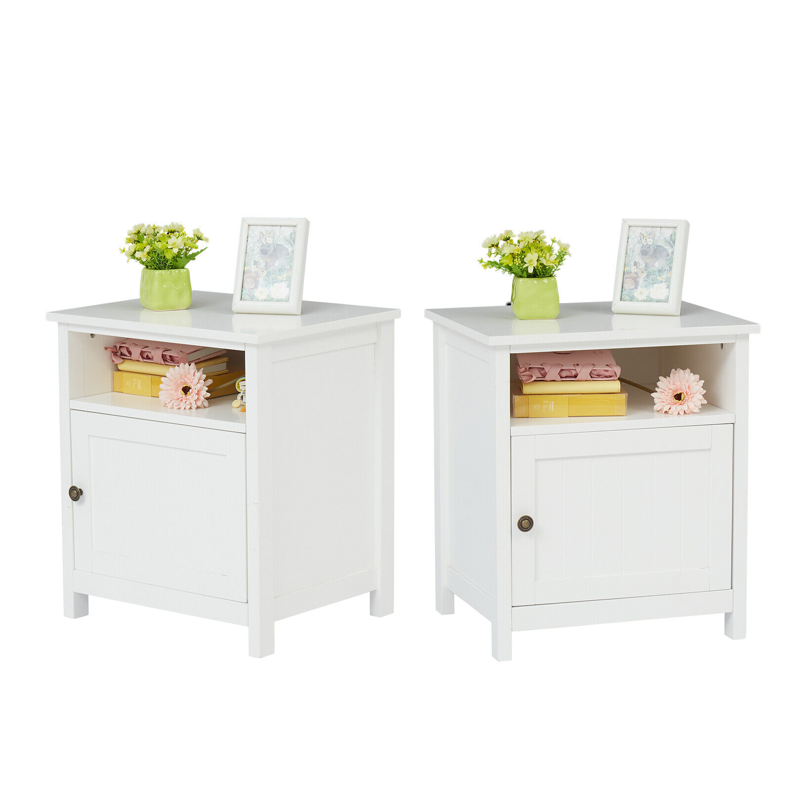 1- Door Nightstand Wooden Bedroom Bedside End 2 Table Austin Mall Shelf of Attention brand Storage with Set