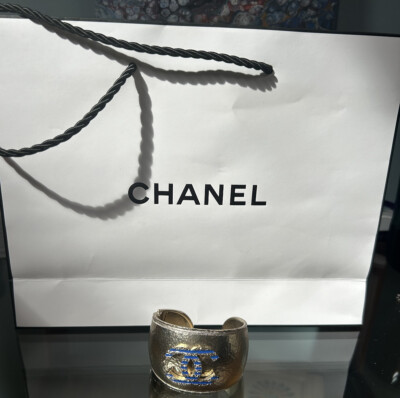 Vintage Chanel Hinged Cuff Bracelet 1.5 Inches Wide For A 6 Inch Wrist ...