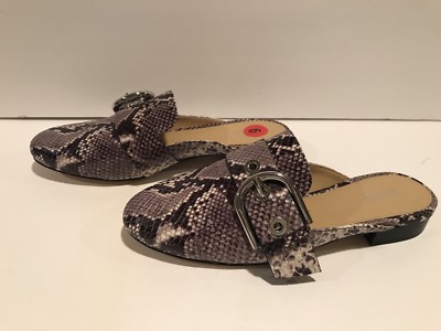 Michael Kors Cooper Slide Leather Python Print Flats Mules Loafers 6 M/ 36 $155