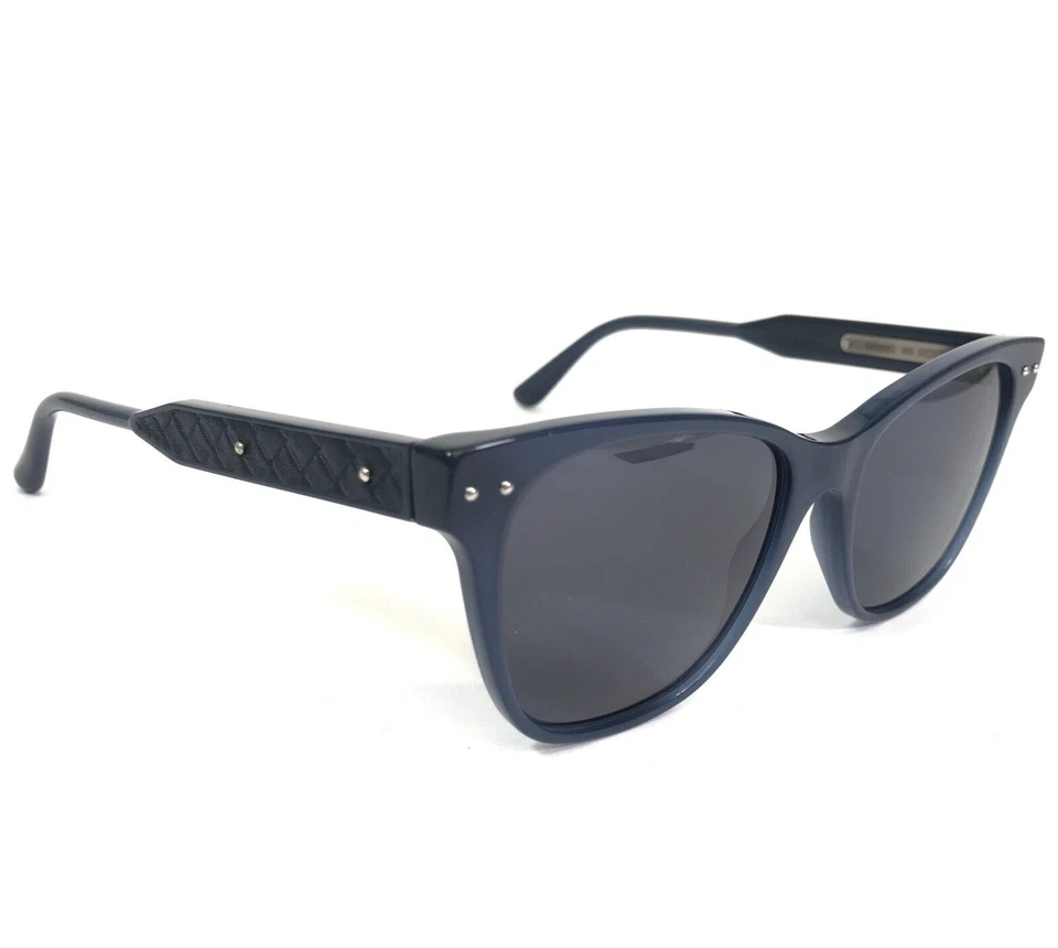 Очки солнцезащитные Bottega Veneta BV0036O 005 синие тканые кожаные с синими линзами - Изображение 4 из 4