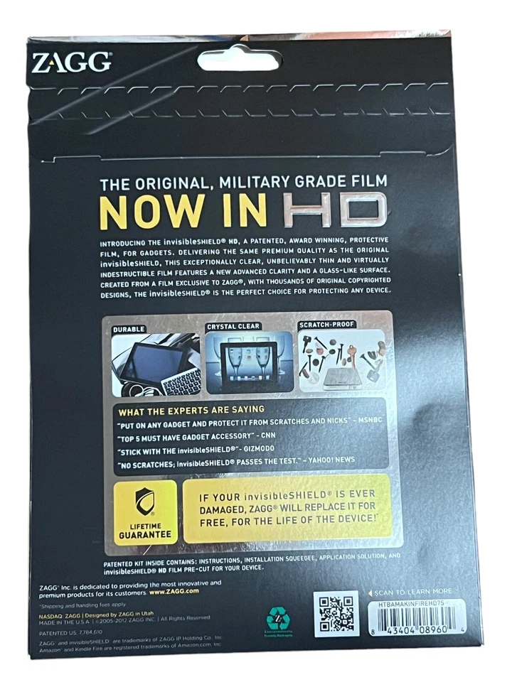 Invisible Shield by Zagg - Amazon Kindle Fire Screen Protector - NEW - Image 2 of 2