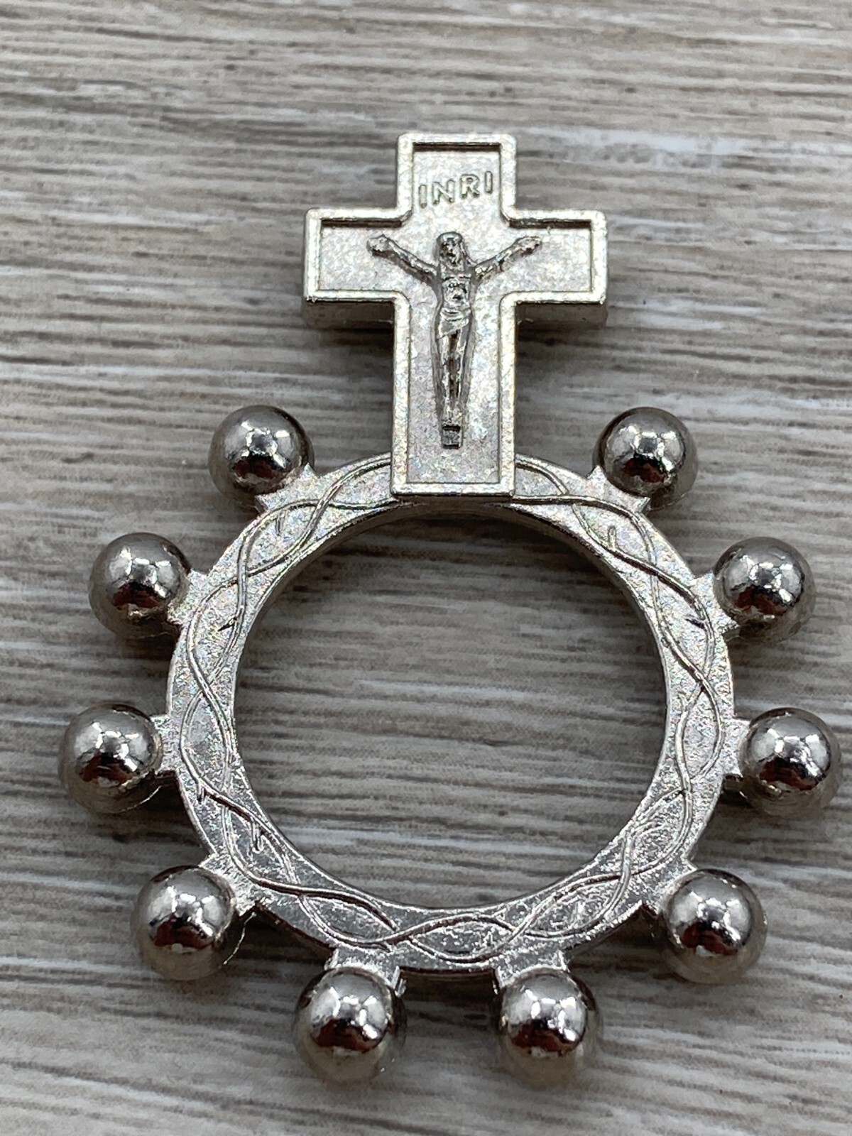 Vintage Italian Rosary Bead Catholic Protection Jesus Pendant Beaded