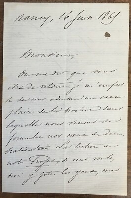 Brief Autogrammkarte Programmheft De Nancy History Lorraine Second Empire 1865