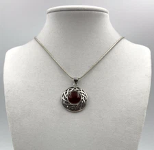Sterling Carnelian Pendant 925 Boma Silver