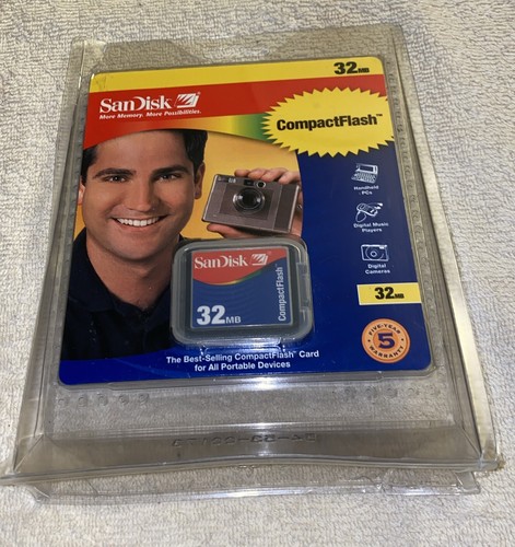 SAN DISK 32MB Compact Flash Memory Card Vintage NOS New - Picture 2 of 5