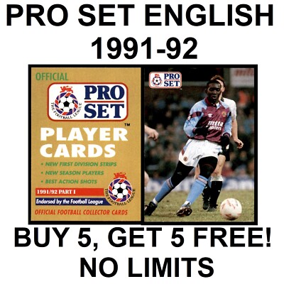 PRO SET ENGLISH FOOTBALLERS 1991-92 (101 bis 230) **Bitte Karten auswählen**