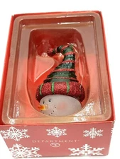 Vintage 2003 Department 56 Snowman Head w Hat Ornament in Orignal Box