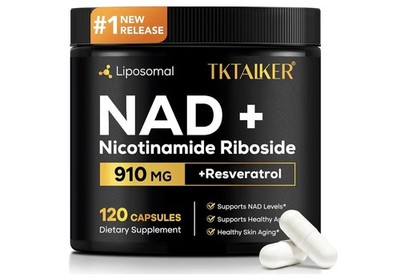 TKTALKER NAD+ Nicotinamide Riboside 910mg Resveratrol 120 Capsules