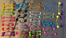 LOT OF 39 ELASTIC HAIR BANDS FLOWER-BOW-BALLS MULTI COLORED PLASTIC