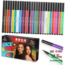 Halloween Face Paint Markers 26 Colors, Non-Toxic Water Multicolor 26 Colors