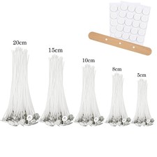 CANDLE WICKS PRE WAXED WITH SUSTAINERS LONG TABBED FOR CANDLE MAKING CRAFT