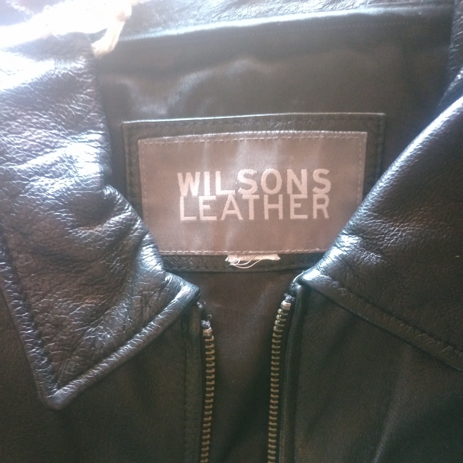 Wilsons Leather  Womens Black Genuine Leather Zip Up Jacket Large L