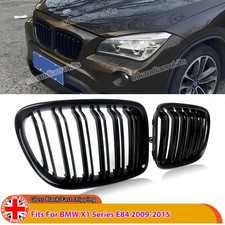 FOR BMW X1 E84 2009-2015 FRONT KIDNEY DUAL SLATS GRILL GRILLE GLOSS BLACK