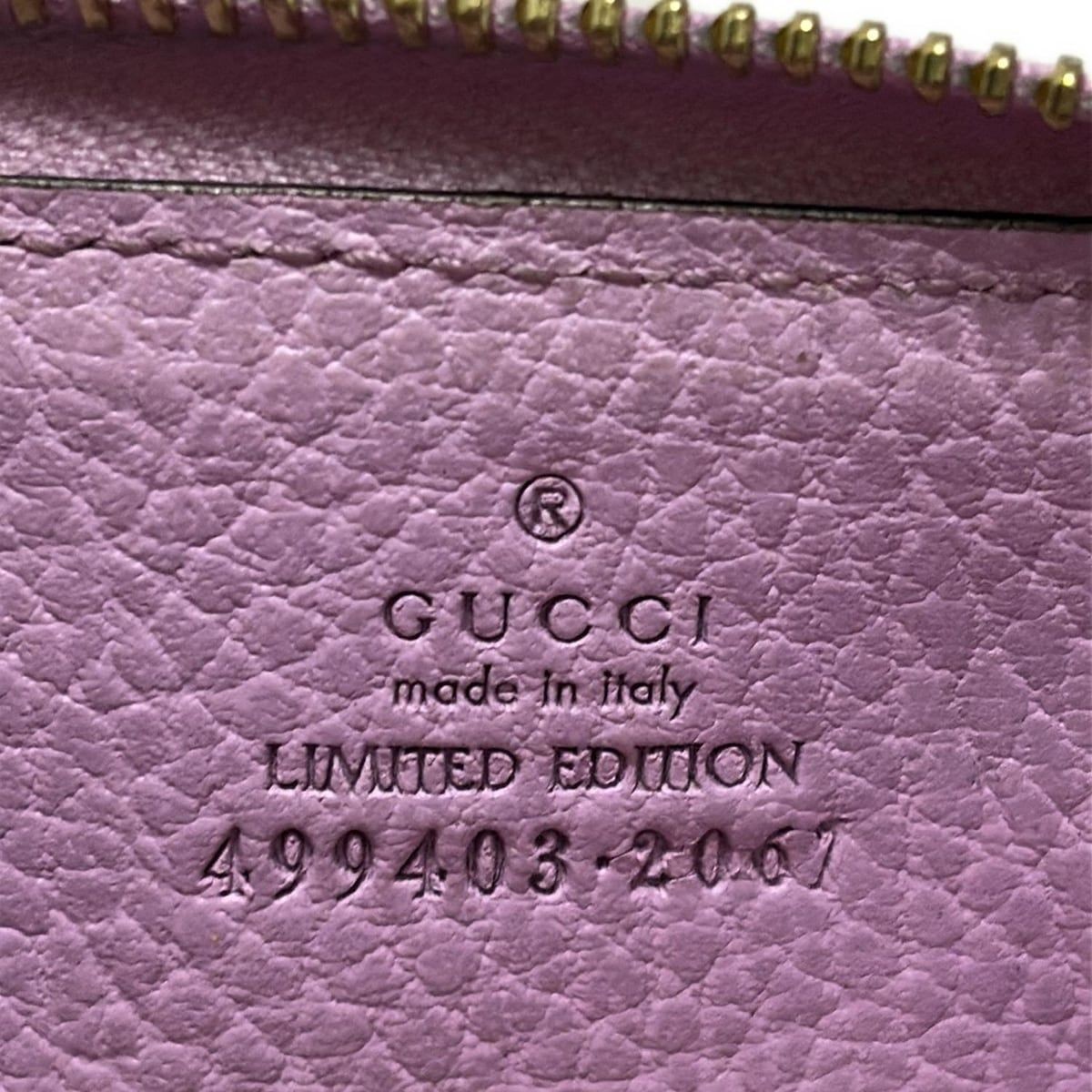 GUCCI Key Case Bosco GG Marmont Pink Round Zipper Leather Authentic thumbnail 15