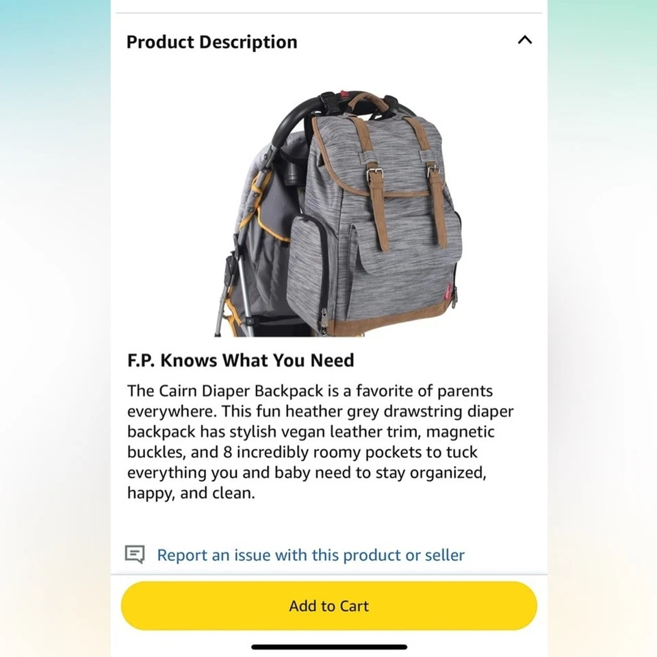 Fisher-Price Bolsa de Pañales con Cordón Mochila con Bolsillo para Toallitas, Compartimento para Botella Foto 3 de 4