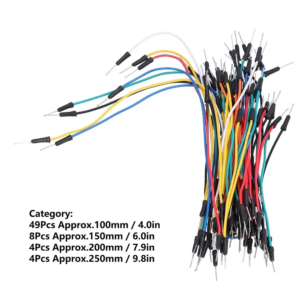 65x CABLE JUMPER macho protoboard arduino pic solderless breadboard wire cables - Imagen 3 de 4