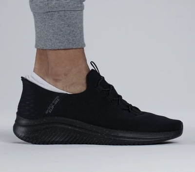 ラン Skechers Shoes Men's Black Slip-Ins Wide Width Comfort Casual