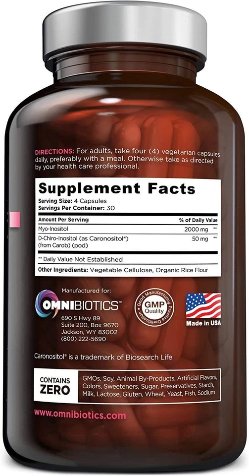 MYO-INOSITOL D-Chiro 肌醇激素平衡常规周期 120 克拉 OMNIBIOTICS — 第 2/4 张图片