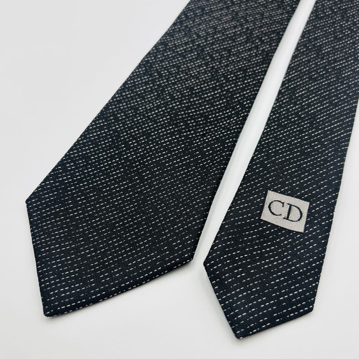 Dior tie pinstripe black and white recent model Christian Dior silk