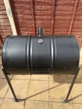 Professional Oil Drum Soldier BBQ Jerk Pan On Wheels And With Temperature Gage
