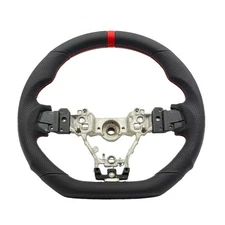 REVESOL Black Sports Steering Wheel Red Strip for 2015-2020 SUBARU STI WRX S209