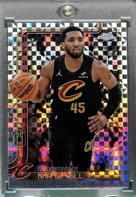 DONOVAN MITCHELL RARE CHECKERBOARD REFRACTOR CHROME SPORTS CARD CAVALIERS CAVS