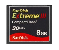 Boxed SanDisk 8GB Extreme III Compact Flash CF Card SDCFX3-008G-A31 