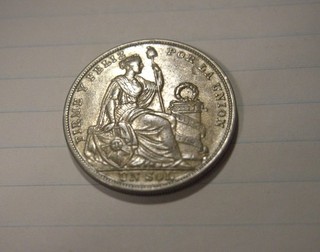 1924 PERU 1 UN SOL .500 SILVER COIN .4019 ASW