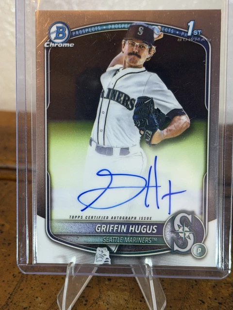 GRIFFIN HUGUS 2025 BOWMAN CHROME DRAFT 1ST AUTOGRAPH MARINERS AUTO