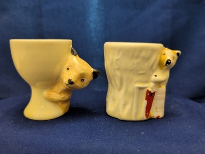 2x Vintage Ruß Sammler Eierbecher KEELE ST. Eierbecher guter Vintage Zustand 