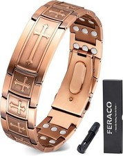 Pulsera de cobre para hombre, pulsera magn tica de triple fuerza.