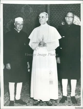 1955 Photo Indian Pm J Nehru Dr Mohan Sinha Mehta Pope Pius Xii Religion 7X9
