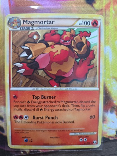 MAGMORTAR 27/102 Rare HGSS Triumphant Pokemon Moderately Played