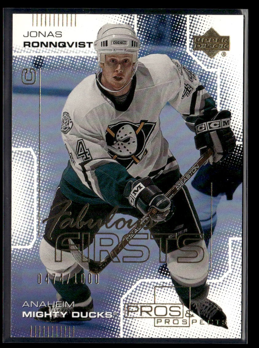 2000-01 Upper Deck Pros & Prospects #91 Jonas Ronnqvist RC #/1000