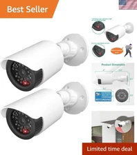 Effective Deterrent: 2-Pack Dummy Security Cameras with Alert Stickers for Home