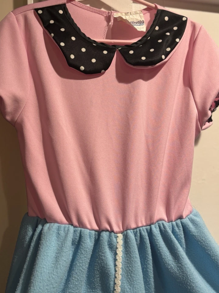 Disfraz Hip Hop Falda Caniche Rosa y Azul Años 50 Día de Escuela Mediana para Niñas Foto 2 de 3