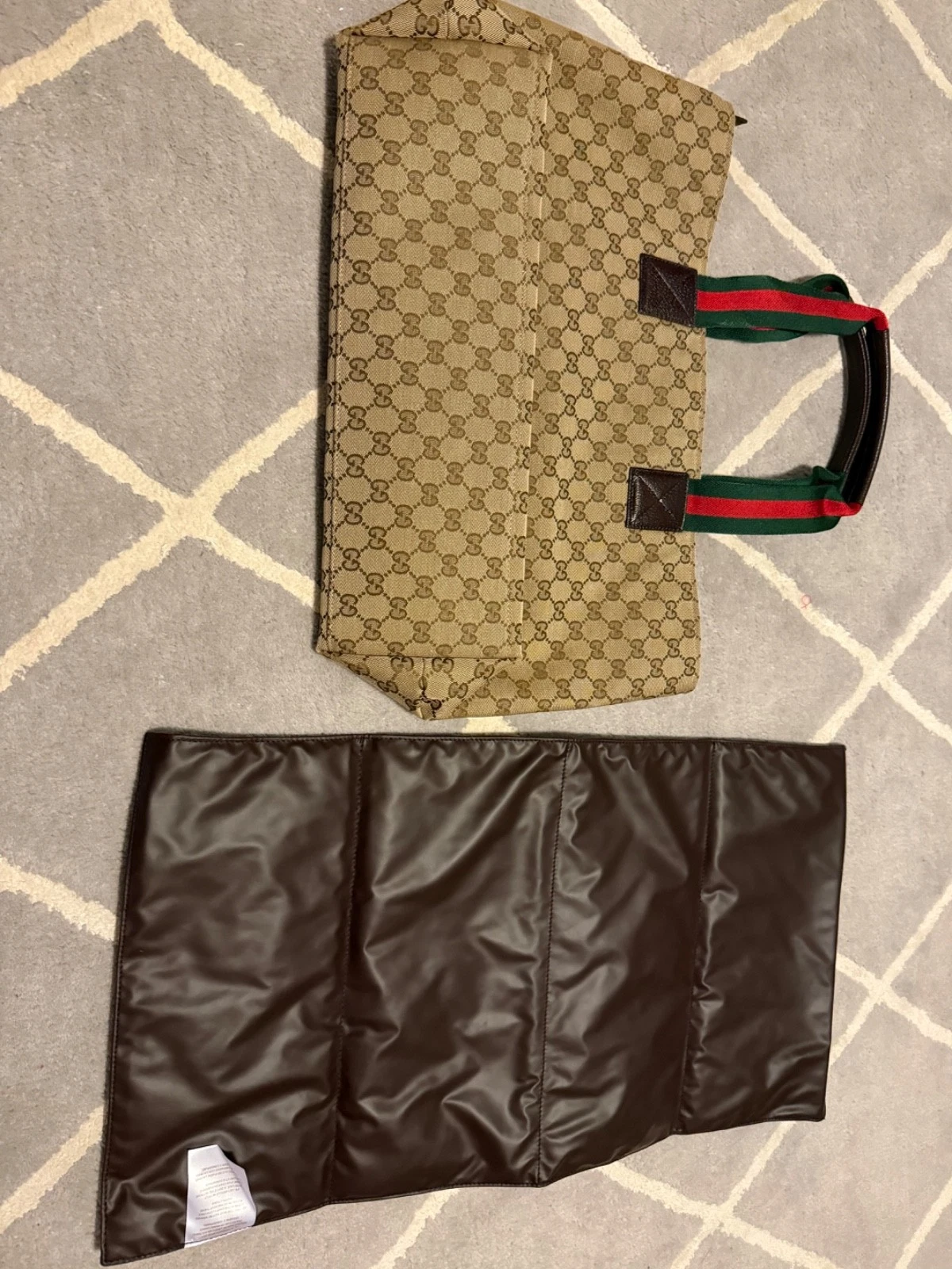 Gucci Diaper GG Tote Brown Canvas