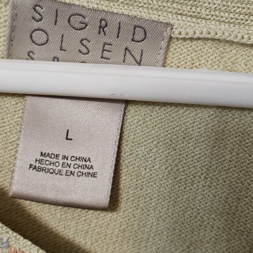 Suéter Sigrid Olson Mezcla Seda Floral Bordado Vintage Talla L Y2k Cuentas Foto 4 de 4