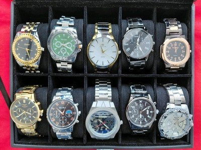 10 NEW Men's Watches CLOSEOUT OVERSTOCK CLEARANCE DEAL Men Watch Lot USA 250th B
