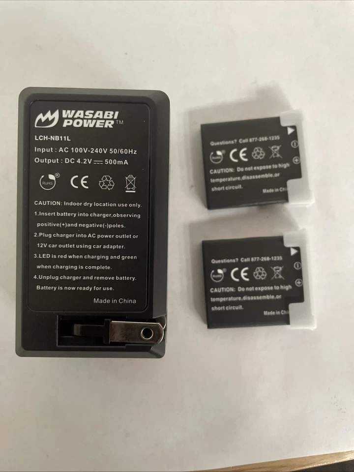 Batería Wasabi Power (paquete de 2) y cargador para Canon NB-11L, NB-11LH Foto 2 de 3