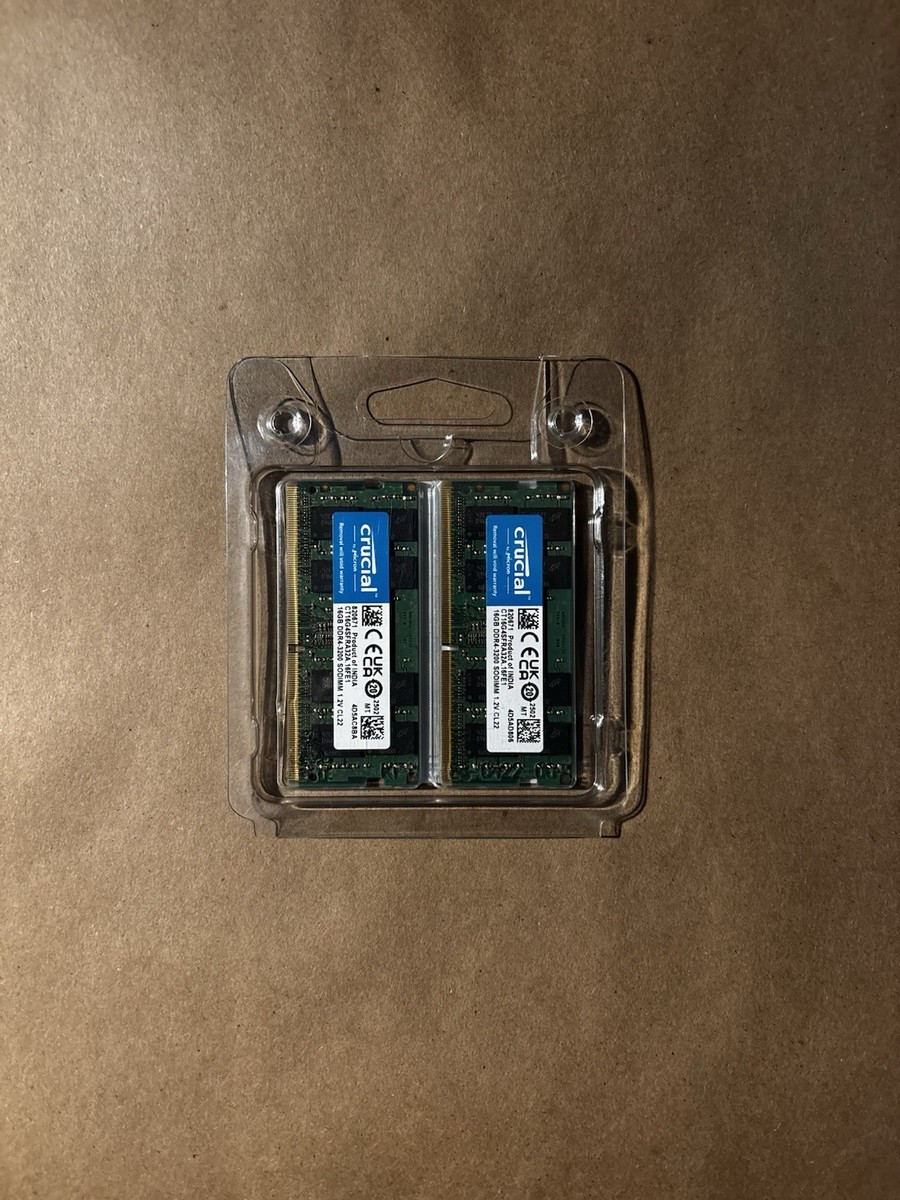 crucial_DDR4_32GB（2×16GB）3200MT/s Crucial 32GB (2x16GB) 3200MHz 260-pin SODIMM DDR4 RAM Memory Kit