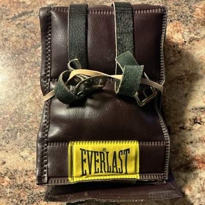 Everlast Brown Leather 2 lb Wrist & Ankle Weights Strap Closure Gym & Training