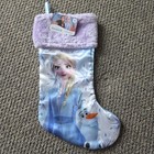 Disney Frozen II Satin Stocking 16” Kids Elsa Olaf Fur Purple Christmas  — photo 1