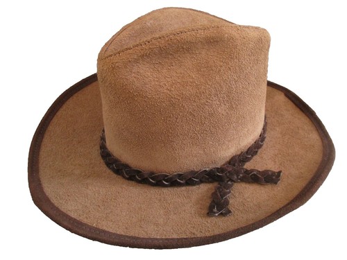 Vintage Leather Hat Hand Tooled Visor Hat 70s Hippy Boho | eBay display picture 1