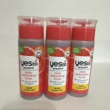 (3) YES to Grapefruit brightening DAILY EXFOLIATING TONIC 4oz Glow-Boosting
