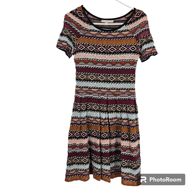 Cecilia Prado Sweater Dress Purple Brown Luiza Short Sleeve Knit A-Line  Size S | eBay