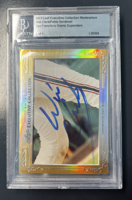 2013 Leaf Executive Giants Superstars - Pablo Sandoval/Will Clark Auto - 1/1