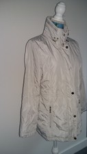 Vgc Hardly Worn Size 10/s 'amber' Cream Lightweight 'showerproof' Jacket &hood.