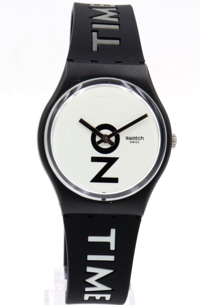 New Swiss Swatch Originals ALWAYS THERE Black Silicone Watch 34mm